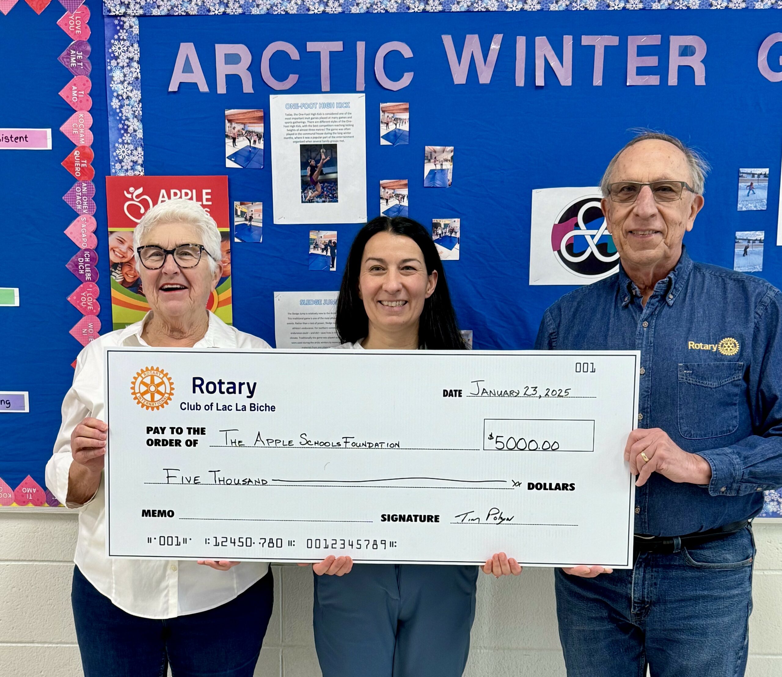 Lac La Biche Rotary Club donates $5,000 to APPLE Schools